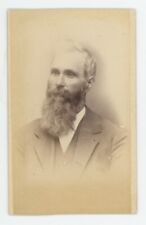 Antique CDV Circa 1870s Handsome Man With Long Beard Wearing Suit Waverly, IA picture
