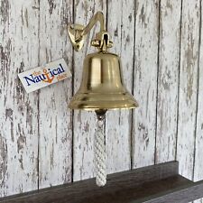 Deluxe Brass Ship Bell w/ Rope Lanyard ~  ~Nautical Maritime Wall Boat Decor  picture
