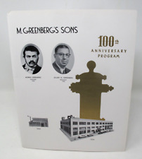 1854 1954 M GREENBERG'S SONS 100th Anniversary Program Fire Hydrant Names SF CA picture