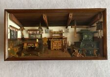 3D Diorama German Vtg. Wooden Shadow Box Folk Art Kitchen 15.5 