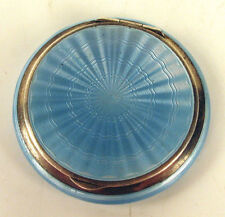 BEAUTIFUL GUILLOCHE ENAMEL GERMAN STERLING COMPACT TOP picture