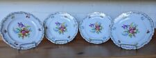 Schumann Dresden Bread Plates Bavaria Germany US Zone Floral Gold Trim Set Of 8 picture