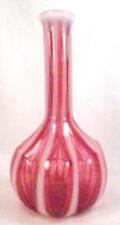 Fenton Glass Barber Bottle Cranberry Vertial Stripe Opalescent Antique picture