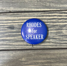 Vintage Rhodes For Speaker Blue White 2.25” Pin  picture