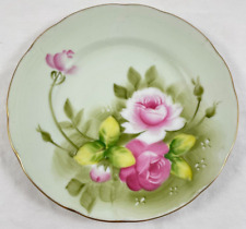 Lefton Heritage Pink Roses Plate Gold Trim 3068 Japan 7