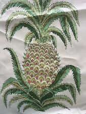 Schumacher Pineapples 100% Linen Fabric Blush Pink Approx 2 Yards New picture