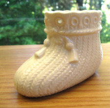 Vintage Ceramic Porcelain Baby Boot Japan Texture Small Planter Shower Decor picture