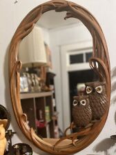 Owl Syroco MCM oval Mirror Mid Century Modern 33