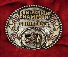 RODEO CHAMPION TROPHY BELT  BUCKLE TEAM PENNING PROFESSIONAL☆LOUISIANA☆RARE☆478 picture