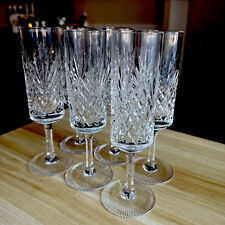 OLD Vtg 6 Nachtmann Traube Crystal Champagne Glasses Flutes Cut To Clear 7 3/4” picture