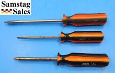 Vintage Rosco USA Screwdriver Set One Phillips Two Flat Head Orange and Black picture