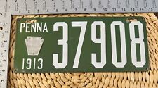 1913 Pennsylvania Porcelain License Plate 37908 ALPCA STERN CONSIGNMENT picture