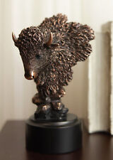 Ebros Rustic Southwestern American Bison Bust Electroplated Bronze Finish Statue picture