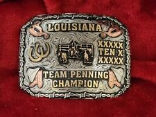 RODEO CHAMPION TROPHY BELT  BUCKLE TEAM PENNING PROFESSIONAL☆LOUISIANA☆RARE☆438 picture