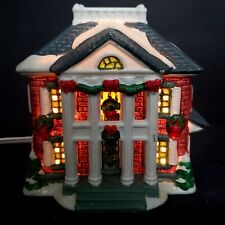 Lighted Cobblestone Corners Colonial Mantion House Porcelain Christmas 5