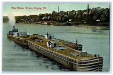 c1910 The Water Front Men's On Barge Beach Houses Henry Illinois IL Postcard picture