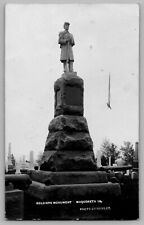 1907 RPPC Soldiers Monument Maquoketa IA ACW Cemetery Hamley Photo Postcard picture