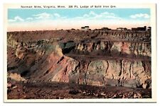 Antique Norman Mine, 300' Ledge of Solid Iron Ore, Virginia, MN Postcard picture