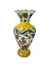 Tracy Porter Hand Painted Glass Vase 6.5”x 3.5” picture