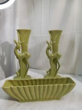 3 Pc Set MCM Genuine Haeger Pottery Gazelle Vases 12+