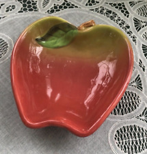 RUSS BERRIE - FALL/ AUTUMN CERAMIC CANDY DISH / SERVING DISH - APPLE BOWL. picture