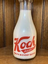 Vintage KOCH Evansville INDIANA Ind Quart Dairy Milk Bottle BABY Country Kitchen picture
