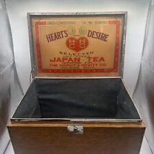 Vintage Japan Tea Tin Lined Box Store Display Harnit & Hewitt Co Toledo Ohio picture