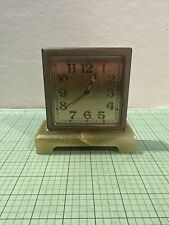 Antique Spaulding & Co. Swiss 8-day Desk Clock Bronze Marble Base WORKS BS3 picture