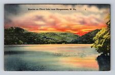 Morgantown WV-West Virginia, Sunrise On Cheat Lake, Antique, Vintage Postcard picture