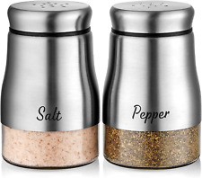 Salt and Pepper Shakers Set,  5 Ounce Stainless Steel Salt and Pepper Dispenser  picture
