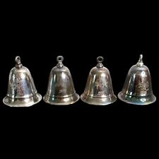 Lot of Kirk Stieff Musical Annual Silver Plate Bells 1978, 1979, 1983, 1984 VTG picture
