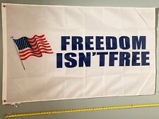 VETERANS FLAG *FREE SHIP USA SELLER* Freedom Isn't Free W USA Navy Army USA 3x5' picture