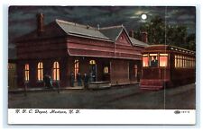 NYC N.Y.C. New York City Depot Hudson NY Night Full Moon Train Station B15 picture