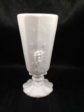 Vintage WESTMORELAND Milk Glass Embossed Grape Paneled Stemware Glass 6-1/4” picture