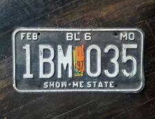 Vintage MISSOURI LICENSE PLATE 1997 Sticker BL6  1BM 035 Show Me State Nov Ford picture