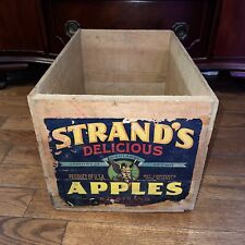 Rare 1940-50s Vintage Strand’s Delicious Apples Wood Crate 19x10.5x12” Tieton WA picture