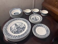 Vintage Cavalier Ironstone Heritage Pattern Set Of Dishes Plates, Bowls, Cups picture