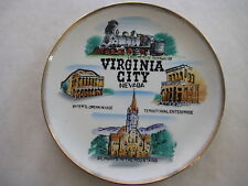 OLD VINTAGE VIRGINIA CITY NEVADA SOUVENIR ORNAMENT PLATE, EFCCO MADE IN JAPAN picture