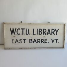Antique VTG Wooden East E Barre Vermont VT Estate Sign - Library picture