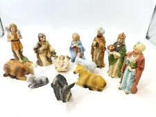 Vtg HOMCO 12 Pc Nativity Set #5216 #5552 Complete Christmas Decorations 4” picture