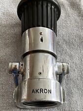 Vintage Akron 2” PDQ Fire Hose Nozzle Chrome Over Brass picture