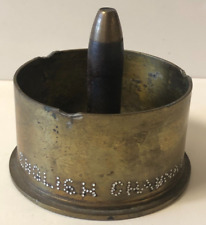 WW2 US Navy Bomb Casing Trench Art Ashtray  - 1944  -English Channel - Belfast picture
