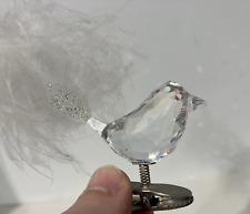 Swarovski Crystal Winter Bird Clip Ornament 2007 Feather 0946477 picture