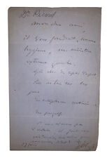 DR. PHILIPPE RICORD (1800-1889) SIGNED LETTER, MEDICAL, VENEREAL DISEASES, RARE picture