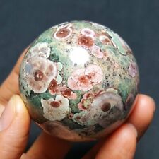 190.9g52MM Natural Polished Green cherry blossom Agate Crystal Ball  31A57 picture