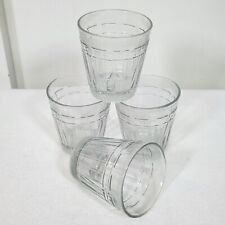 Longaberger 12 oz Glass Woven Traditions Tumblers~Set of 4 USA CLOUDY AS SHOWN picture