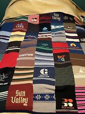 Vintage Ski County 100% Virgin Wool Ski Sweater Blanket 70’s 72”x68” picture