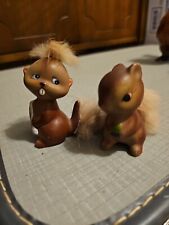 vintage porcelain squirrel figurines With Fur  picture