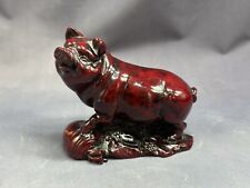 Chinese Horoscope Zodiac Handmade Cinnabar Red  Year Of The Pig Boar Figurine picture