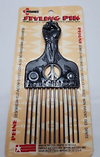 Vintage Hair Pick Antonio's Styling Pik Afro Black Power Peace Sign Handle New picture